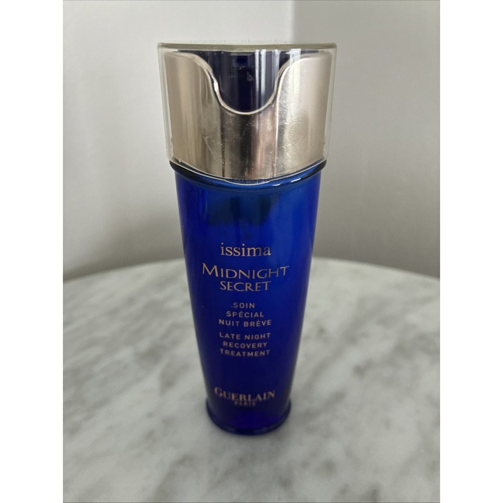 Vintage Blue Glass Guerlain Midnight Secret Late Night Recovery Treatment 1 oz